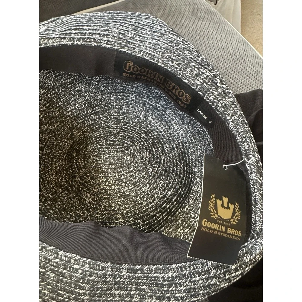 Goorin Bros Hat 100% Paper Woman's Large NWT‎ Black And White Bow